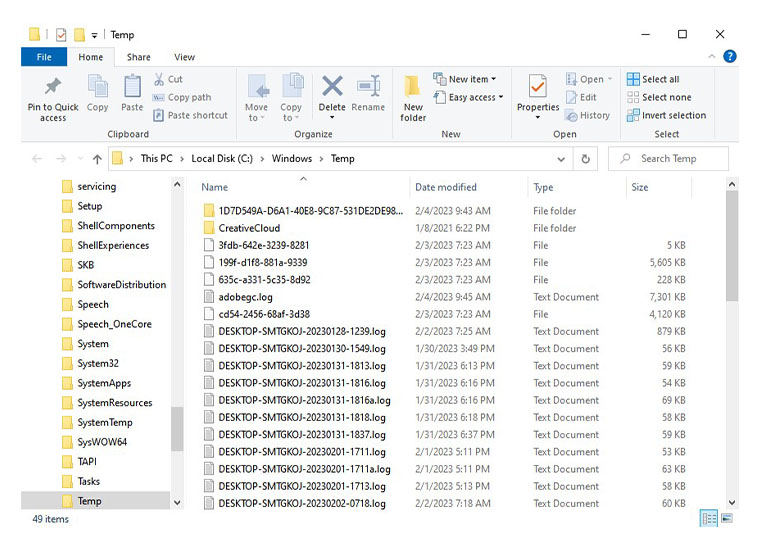 удалите временные файлы Windows для улучшения FPS