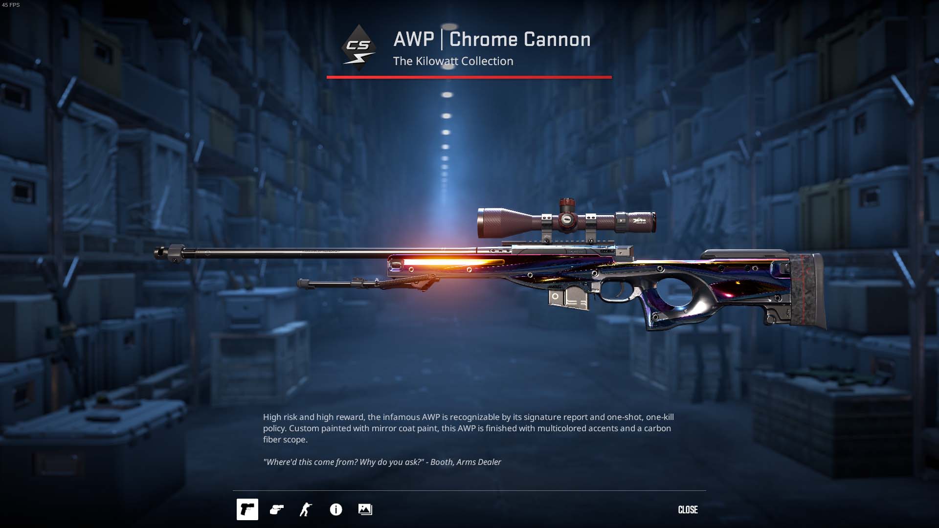 AWP Chrome Cannon, cs2 kilowatt case skin