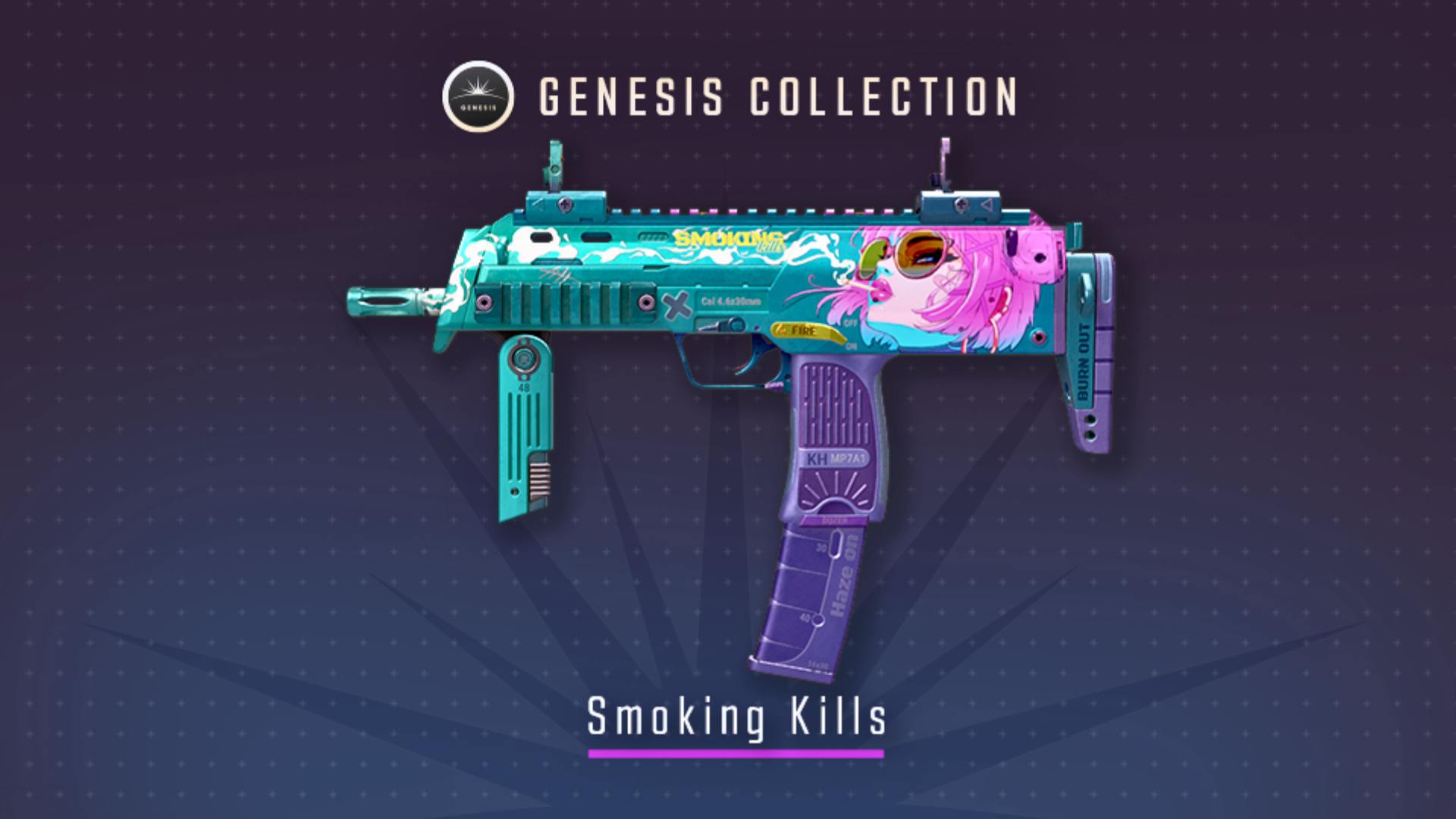 CS2 skin MP7 Smoking kills